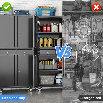 71 Inch Garage Storage Cabinet with 2 Drawers