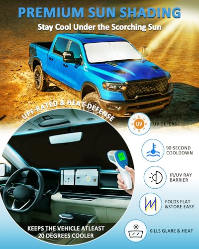 Sun Shade for Ram Windshield Sunshade for 2019