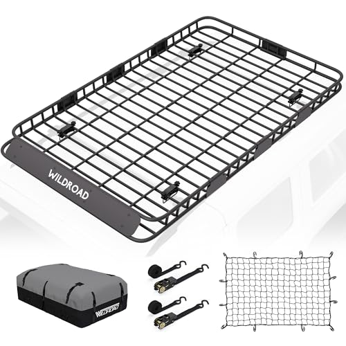 Rooftop Cargo Carrier Combo Roof Rack Cargo Basket 84" x 50" x 4"