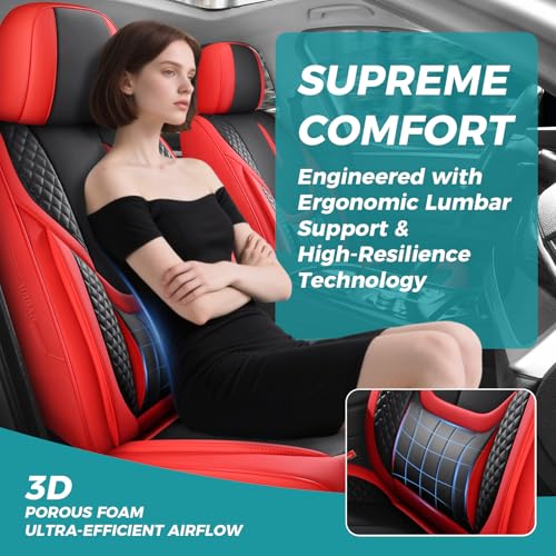 Universal Car Seat Covers for SUVs Sedans Trucks Redblack