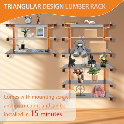 6 Pack Wall Mounted Lumber Rack (6 Count)