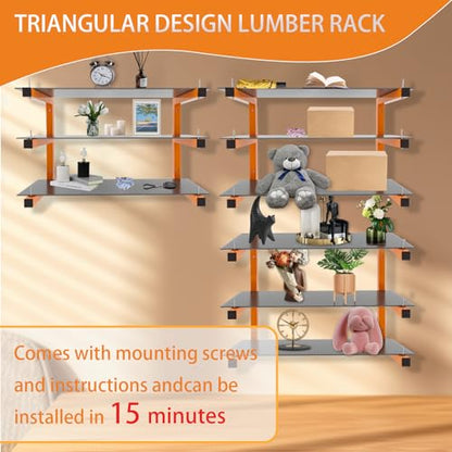 6 Pack Wall Mounted Lumber Rack (6 Count)
