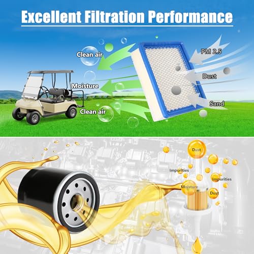 Golf Cart Carburetor Fuel Pump Tune Up Kit for Club Car DS Precedent Carryall FE290 Gas Engine 1992