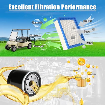 Golf Cart Carburetor Fuel Pump Tune Up Kit for Club Car DS Precedent Carryall FE290 Gas Engine 1992