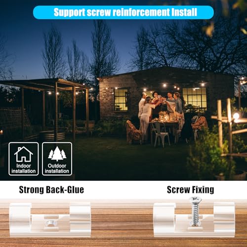 50pcs Medium Self Adhesive Cable Clips Clear (50 Count)