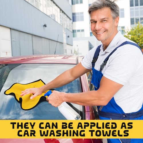 50 Pcs 16"x16" Yellow Microfiber Towels for Cars Drying Polishing (50 Count)