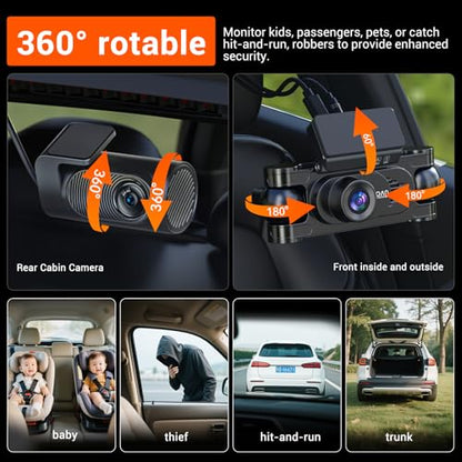 4K 360° Dash Cam for Cars