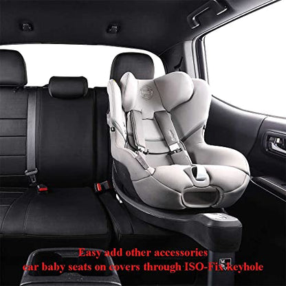 Custom Fit Tacoma Rear Car Seat Covers for Toyota Tacoma 2016 2017 2018 2019 2020 2021 2022 2023 Double Cab