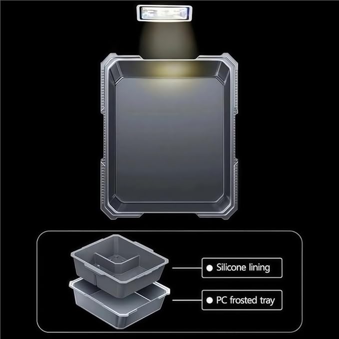 GGCLIMAX Center Console Organizer Compatible with Tesla Model Y 2021-2024 Model 3 2021-2023 Double-Layer Hidden Drawer Armrest Storage Tray With Micro-Frosted PC Silicone