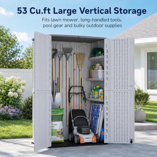 53 Cu.Ft Tall Outdoor Storage Shed with Reinforced Floor