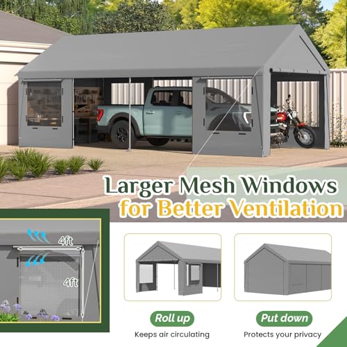 Carport 12' x 24' Heavy Duty Carport with Roll