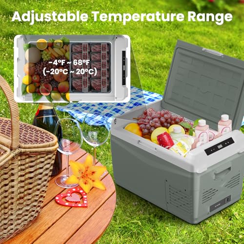 Electric Cooler for Car Refrigerator 12 Volt Car Fridge 29 Quart Portable Freezer for Truck SUV RV Van Camper