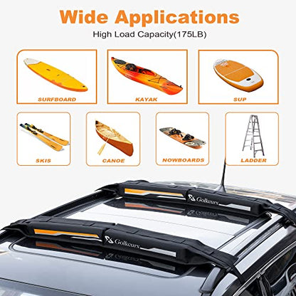Universal Soft Roof Rack Pads for Kayak（Black）
