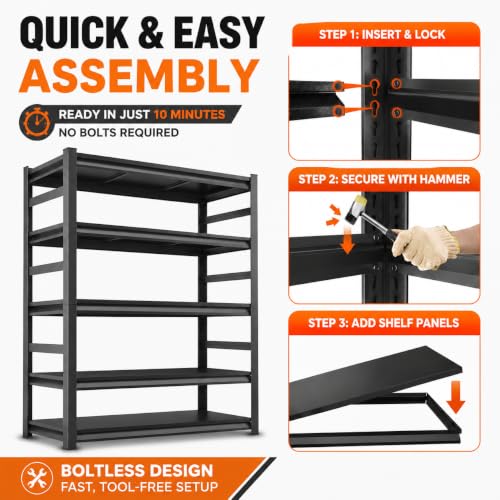 Garage Shelving 3000 LBS Adjustable Metal Storage Shelves