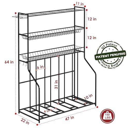 4 Bike Stand Bike Rack Garage with 3