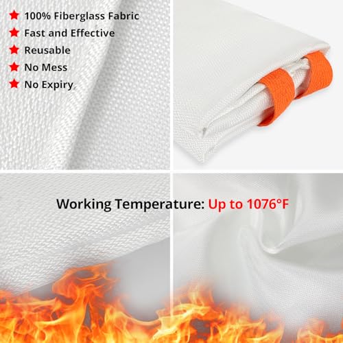 Emergency Fire Blanket for Home and Kitchen (2 Count)