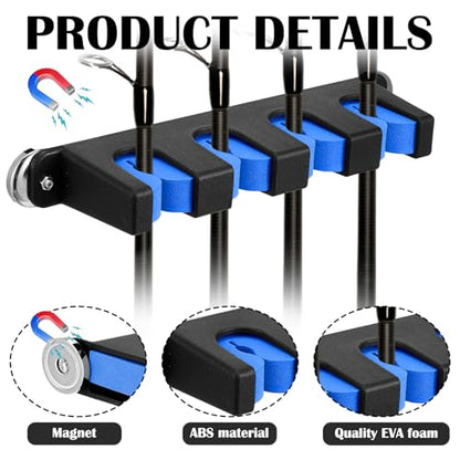2 Pcs Magnetic Fishing Rod Holder for Car Fishing Pole Rack Vertical Rod Storage Holders for Truck Bed Boat Wall Garage Door (2 Count)
