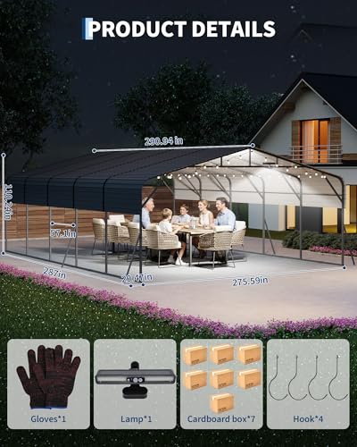 20x25FT Metal Carport Heavy
