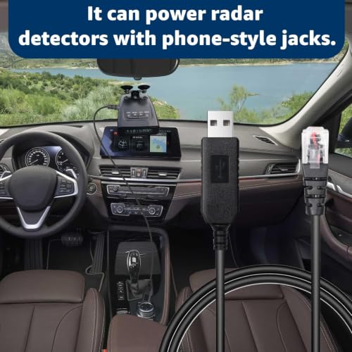 USB to RJ11 Radar Detector Power Cable for Uniden Escort Detectors 4.92Ft