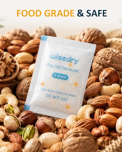 5 Gram 60 Packs Food Grade Silica Gel Packets (60 Count)