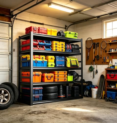 Garage Shelving 5 Tier Heavy Duty Metal Storage Shelves Adjustable Rack