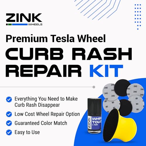 Premium Tesla Wheel Curb Rash Repair Kit for 21" Model Y grey Arachnid 2.0 wheels