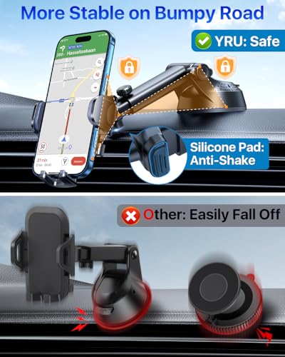 True Upgrade for Safety] Car Phone Holder Mount [Patent & Military