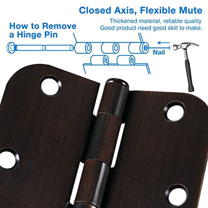 Rounded Door Hinges 3.5" x 3 1 (12 Count)