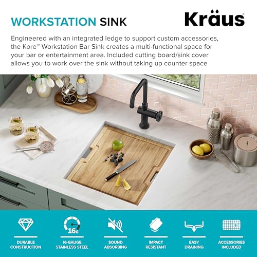 Stainless Steel 17 in 16 Gauge Undermount Bar Sink KWU111