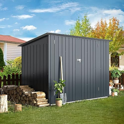 3' x 6' Waterproof Metal Lean to Bike Storage Shed