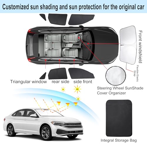 Window Shades for Volkswagen VW Jetta 2019 (7 Count)
