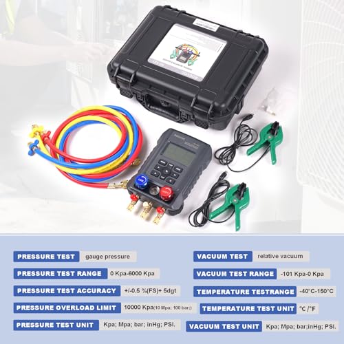 3 Way Digital Manifold Gauge (7 Count)