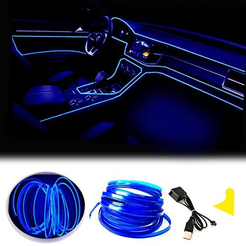 El Wire Blue Interior Car LED Strip Lights
