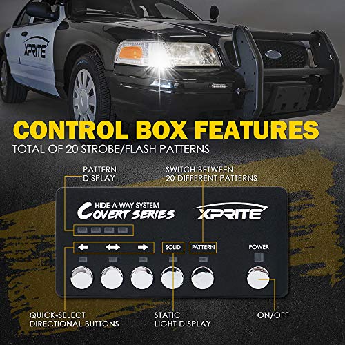 White Amber LED Hideaway Strobe Lights Kit