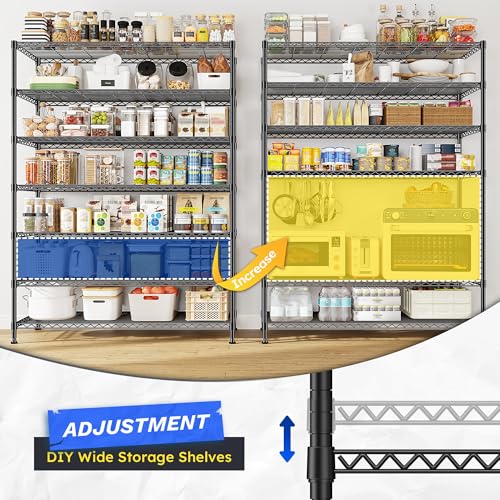 82.6" H 7 Tier Metal Shelving Unit 1400LBS Adjustable Shelves (7 Count)