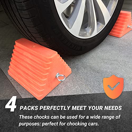 Premium 4 pcs Heavy Duty Wheel Tire Chocks