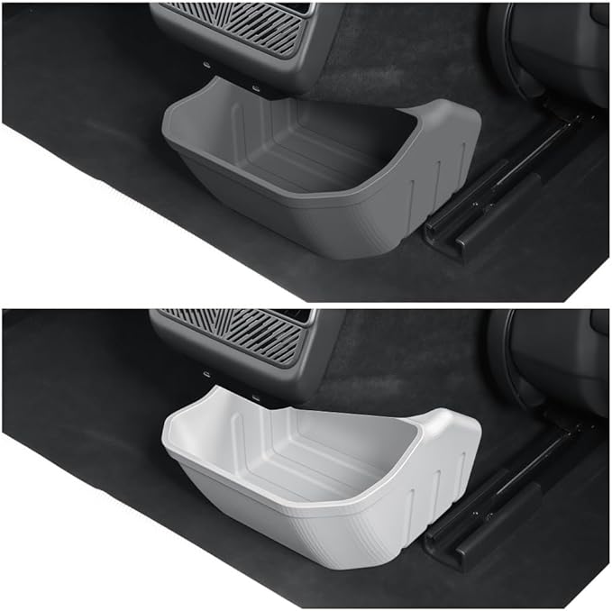 GGCLIMAX Car Organizer Compatible for Tesla Model 3 Highland 2024 Rear Seat Storage Box Silicone Organizer Tray Below Rear Air Outlet Custom Fit Interior Accessory(Model 3 white 1pc)