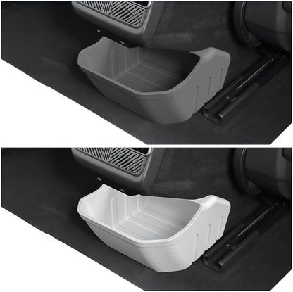 GGCLIMAX Car Organizer Compatible for Tesla Model 3 Highland 2024 Rear Seat Storage Box Silicone Organizer Tray Below Rear Air Outlet Custom Fit Interior Accessory(Model 3 white 1pc)