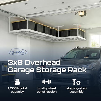 MonsterRax 2 Pack 3x8 Overhead Garage Storage Rack (2 Count)