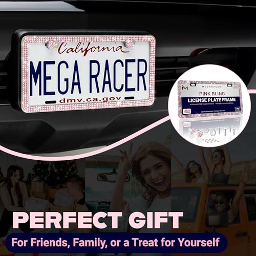 Glamorous Pink Bling License Plate Frame for Women