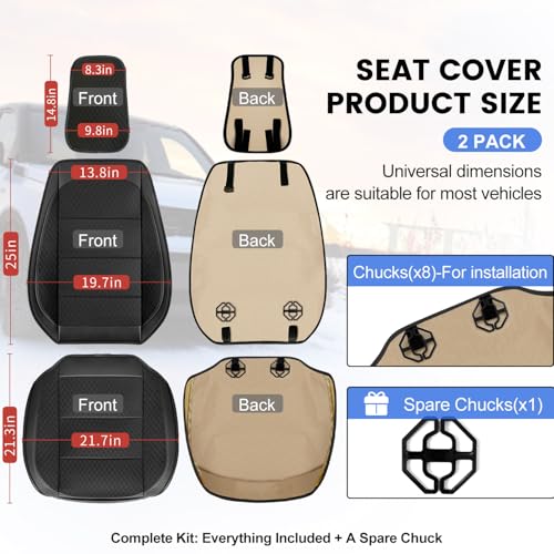 2 Pack Black Ventilated Cooling Mesh Car Seat Covers (2 Count)