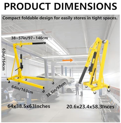 2 Ton Hydraulic Engine Hoist with Lever Stabilizer