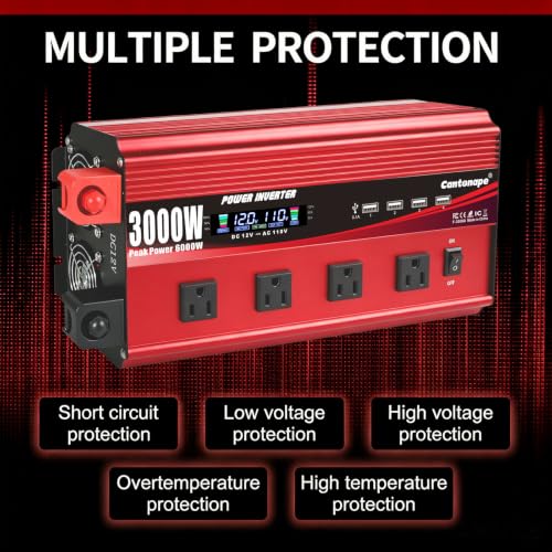 3000W Power Inverter 12V to 110V