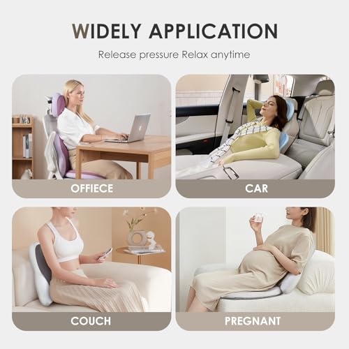Lumbar Support with Car headrest Back Pillow for Chairs Headrest Pillow for Car Ergonomic Ultrathick Memory Foam Back Pillow for Office Chair