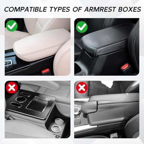 Car Leather Center Console Cover with 2 Storage Bags