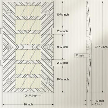 35" inch Width Speed Humps Rubber Speed Bumps for Saftey Combinable High Visibility Durable Ramps