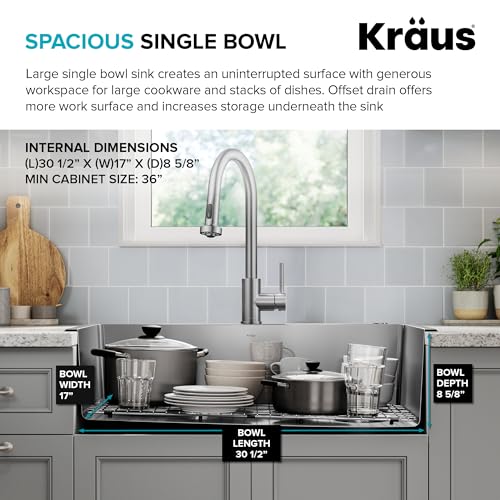 Stainless Steel 33 in 18 Gauge Drop In Kitchen Sink KHT640
