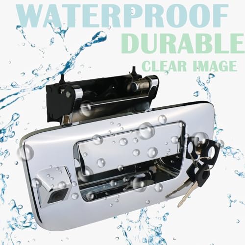 Backup Camera Tailgate Handle Rear View Camera Liftgate Latch Handle with Key Lock Cylinder Compatible with 2007