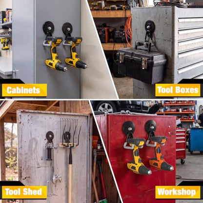 Heavy Duty Storage Magnetic Utility Hooks Large Garage Magnet Hooks with Anti (2 Count)