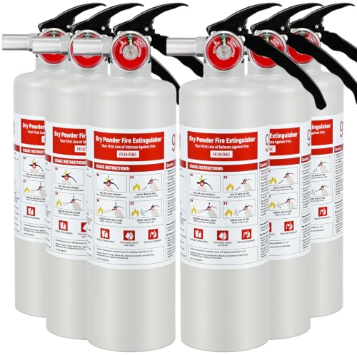 6 Pack ABC Fire Extinguishers with Mount (6 Count)